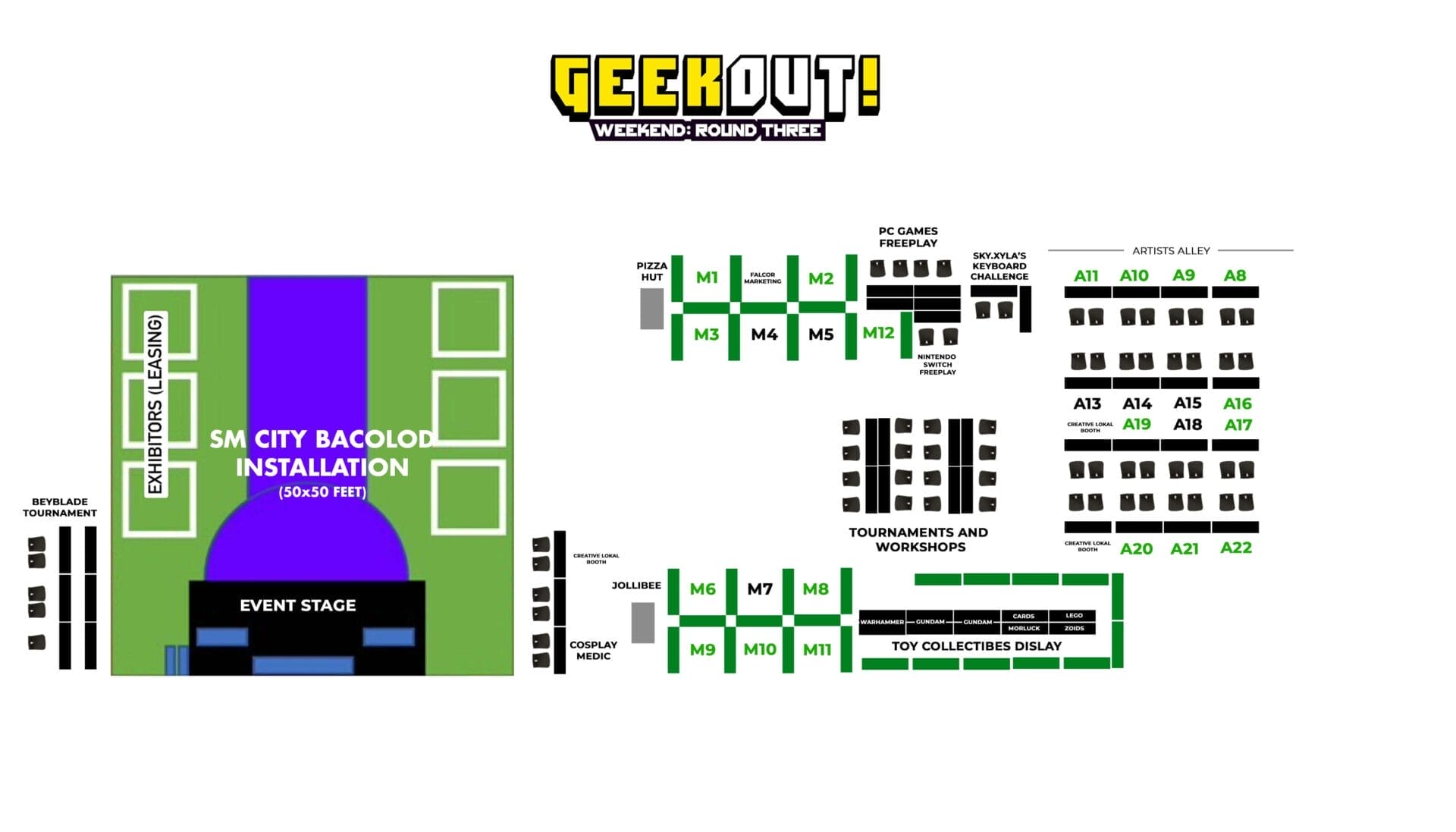 The Geek Out Weekend Round 3: Artist Booth 2 Creative Lokal PH - gow3 final floorplan